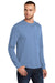 Port & Company PC55LS/PC55LST Mens Core Long Sleeve Crewneck T-Shirt Light Blue Model 3q