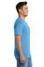Port & Company PC55P/PC55PT Mens Core Short Sleeve Crewneck T-Shirt w/ Pocket Aquatic Blue Model Side