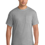 Port & Company Mens Core Short Sleeve Crewneck T-Shirt w/ Pocket - Heather Grey