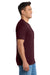 Port & Company PC55P/PC55PT Mens Core Short Sleeve Crewneck T-Shirt w/ Pocket Athletic Maroon Model Side