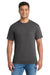 Port & Company PC55P/PC55PT Mens Core Short Sleeve Crewneck T-Shirt w/ Pocket Charcoal Grey Model Front
