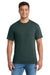 Port & Company PC55P/PC55PT Mens Core Short Sleeve Crewneck T-Shirt w/ Pocket Dark Green Model Front