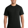 Port & Company Mens Core Short Sleeve Crewneck T-Shirt w/ Pocket - Jet Black