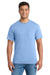 Port & Company PC55P/PC55PT Mens Core Short Sleeve Crewneck T-Shirt w/ Pocket Light Blue Model Front
