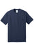 Port & Company PC55P/PC55PT Mens Core Short Sleeve Crewneck T-Shirt w/ Pocket Navy Blue Flat Front