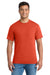 Port & Company PC55P/PC55PT Mens Core Short Sleeve Crewneck T-Shirt w/ Pocket Orange Model Front
