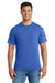 Port & Company PC55P/PC55PT Mens Core Short Sleeve Crewneck T-Shirt w/ Pocket Royal Blue Model Front