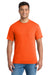 Port & Company PC55P/PC55PT Mens Core Short Sleeve Crewneck T-Shirt w/ Pocket Safety Orange Model Front