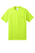 Port & Company PC55P/PC55PT Mens Core Short Sleeve Crewneck T-Shirt w/ Pocket Safety Green Flat Front