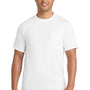 Port & Company Mens Core Short Sleeve Crewneck T-Shirt w/ Pocket - White