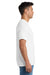 Port & Company PC55P/PC55PT Mens Core Short Sleeve Crewneck T-Shirt w/ Pocket White Model Side
