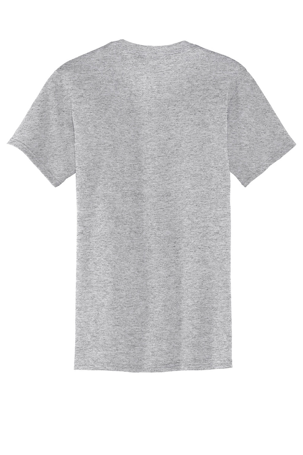 Port & Company PC55P/PC55PT Mens Core Short Sleeve Crewneck T-Shirt w/ Pocket Heather Grey Flat Back