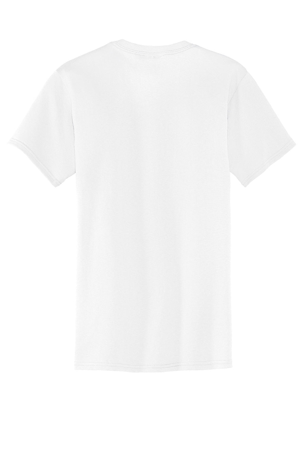 Port & Company PC55P/PC55PT Mens Core Short Sleeve Crewneck T-Shirt w/ Pocket White Flat Back