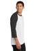 Port & Company PC55RS Mens Core Moisture Wicking 3/4 Sleeve Crewneck T-Shirt White/Jet Black Model Side