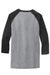 Port & Company PC55RS Mens Core Moisture Wicking 3/4 Sleeve Crewneck T-Shirt Heather Grey/Jet Black Flat Back