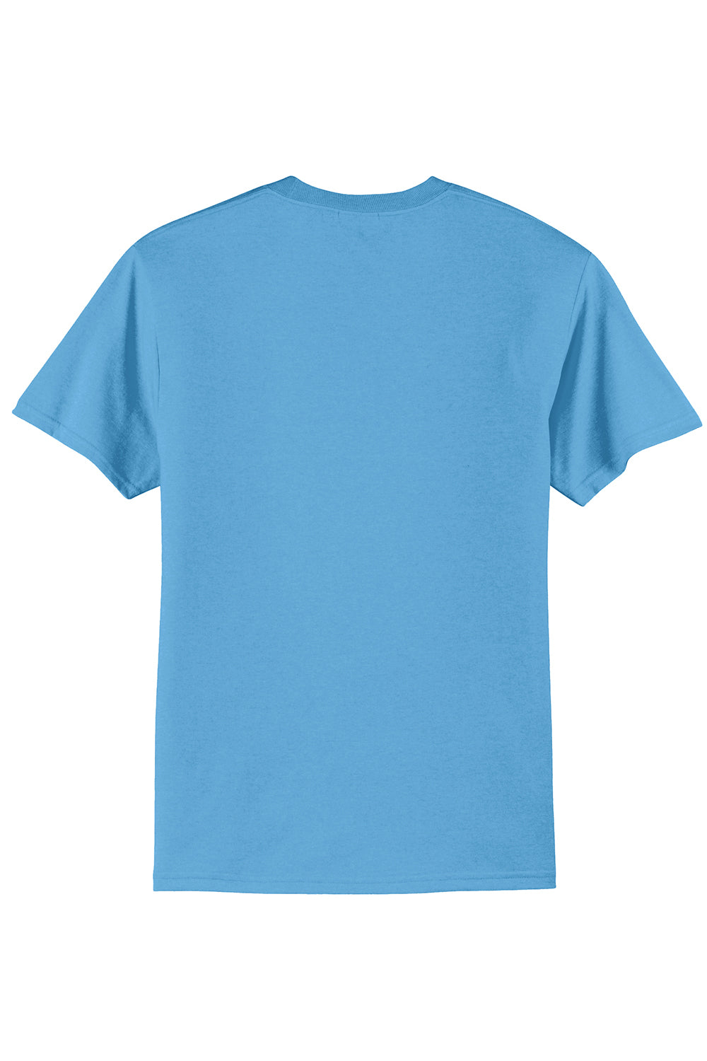 Port & Company PC55/PC55T Mens Core Short Sleeve Crewneck T-Shirt Aquatic Blue Flat Back