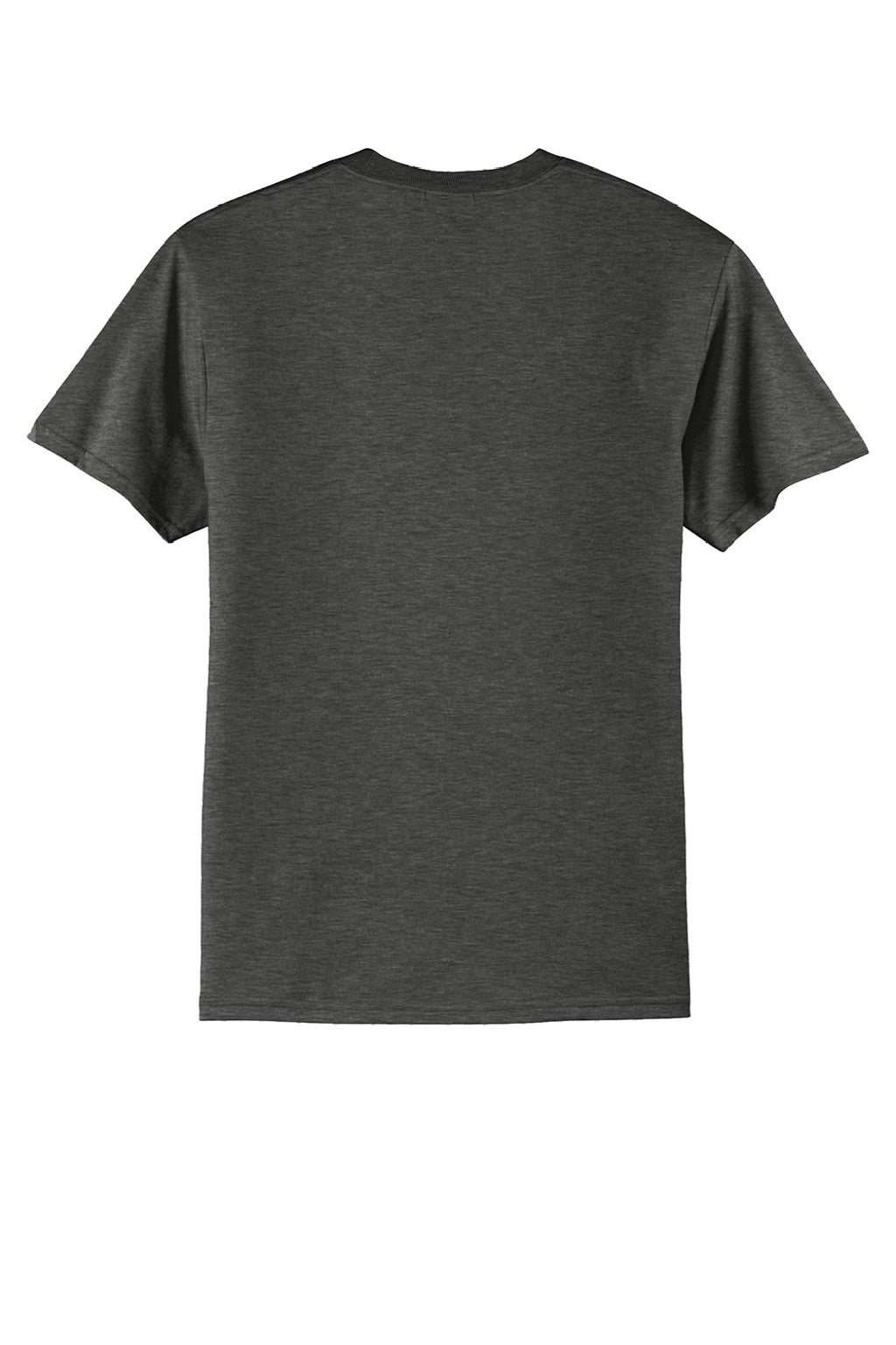 Port & Company PC55/PC55T Mens Core Short Sleeve Crewneck T-Shirt Heather Black Flat Back
