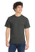 Port & Company PC55/PC55T Mens Core Short Sleeve Crewneck T-Shirt Heather Black Model Front