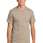 Port & Company Mens Core Short Sleeve Crewneck T-Shirt - Desert Sand Brown