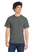 Port & Company PC55/PC55T Mens Core Short Sleeve Crewneck T-Shirt Heather Graphite Grey Model Front