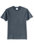Port & Company PC55/PC55T Mens Core Short Sleeve Crewneck T-Shirt Heather Navy Blue Flat Front