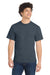 Port & Company PC55/PC55T Mens Core Short Sleeve Crewneck T-Shirt Heather Navy Blue Model Front