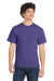 Port & Company PC55/PC55T Mens Core Short Sleeve Crewneck T-Shirt Heather Purple Model Front