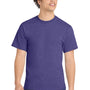 Port & Company Mens Core Short Sleeve Crewneck T-Shirt - Heather Purple - NEW