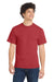 Port & Company PC55/PC55T Mens Core Short Sleeve Crewneck T-Shirt Heather Red Model Front