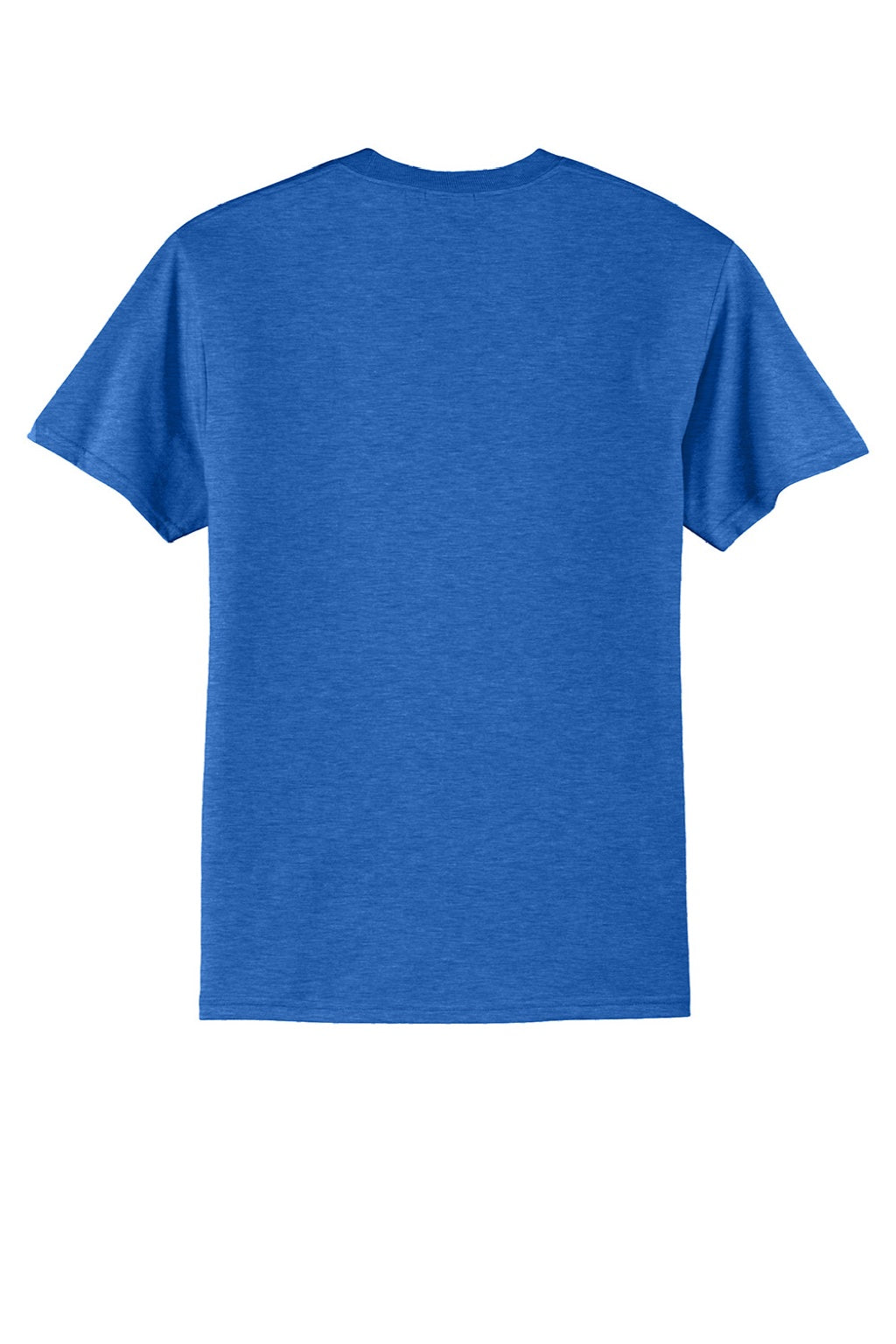 Port & Company PC55/PC55T Mens Core Short Sleeve Crewneck T-Shirt Heather Royal Blue Flat Back