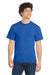Port & Company PC55/PC55T Mens Core Short Sleeve Crewneck T-Shirt Heather Royal Blue Model Front