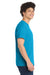Port & Company PC55/PC55T Mens Core Short Sleeve Crewneck T-Shirt Neon Blue Model Side