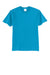 Port & Company PC55/PC55T Mens Core Short Sleeve Crewneck T-Shirt Neon Blue Flat Front