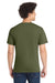 Port & Company PC55/PC55T Mens Core Short Sleeve Crewneck T-Shirt Olive Drab Green Model Back