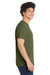 Port & Company PC55/PC55T Mens Core Short Sleeve Crewneck T-Shirt Olive Drab Green Model Side