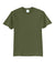 Port & Company PC55/PC55T Mens Core Short Sleeve Crewneck T-Shirt Olive Drab Green Flat Front