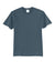 Port & Company PC55/PC55T Mens Core Short Sleeve Crewneck T-Shirt Steel Blue Flat Front