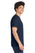 Port & Company PC55/PC55T Mens Core Short Sleeve Crewneck T-Shirt True Navy Blue Model Side