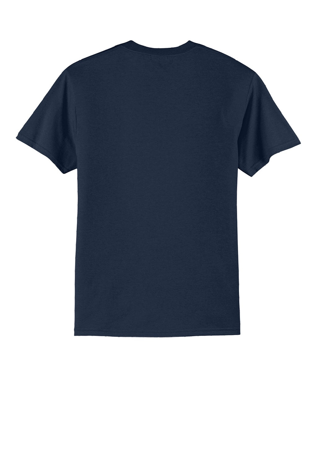 Port & Company PC55/PC55T Mens Core Short Sleeve Crewneck T-Shirt True Navy Blue Flat Back