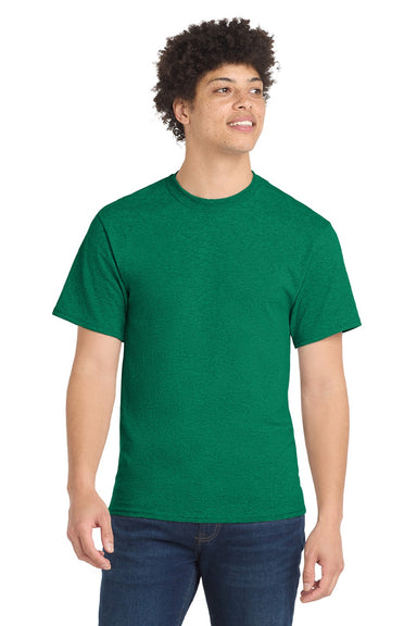 Port & Company PC55/PC55T Mens Core Short Sleeve Crewneck T-Shirt Vintage Kelly Green Model Front