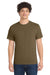 Port & Company PC55/PC55T Mens Core Short Sleeve Crewneck T-Shirt Woodland Brown Model Front