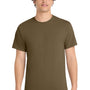 Port & Company Mens Core Short Sleeve Crewneck T-Shirt - Woodland Brown - NEW