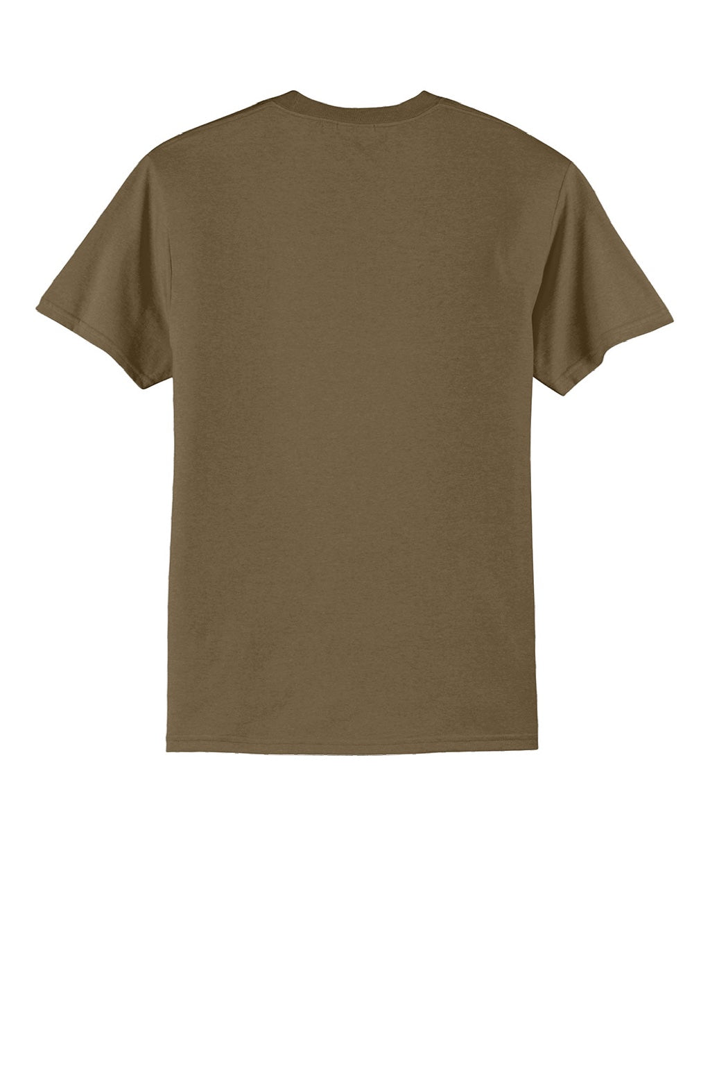 Port & Company PC55/PC55T Mens Core Short Sleeve Crewneck T-Shirt Woodland Brown Flat Back