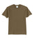 Port & Company PC55/PC55T Mens Core Short Sleeve Crewneck T-Shirt Woodland Brown Flat Front