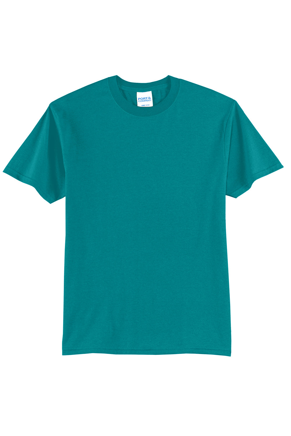 Port & Company PC55/PC55T Mens Core Short Sleeve Crewneck T-Shirt Jade Green Flat Front