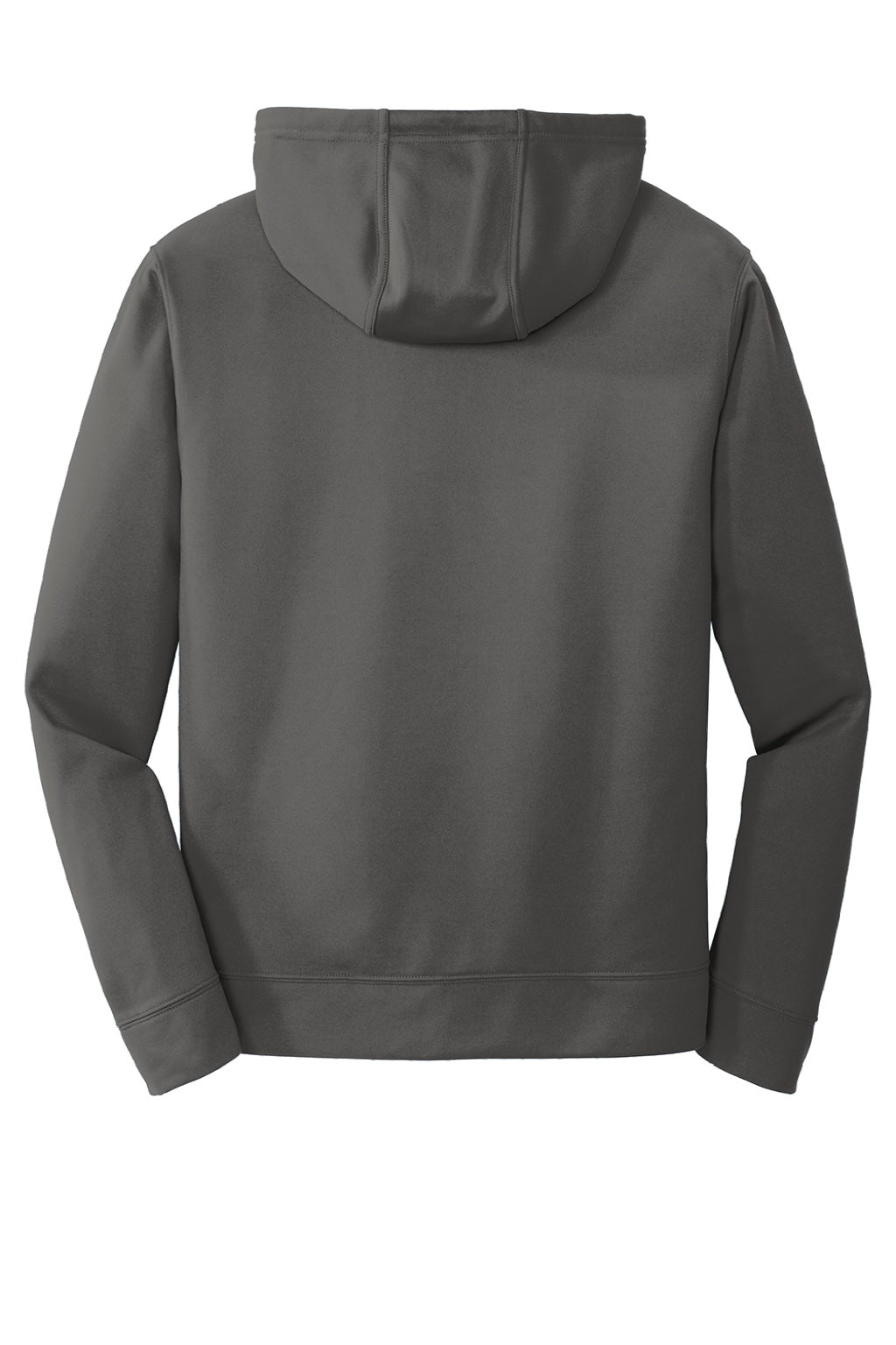 Port & Company PC590H Mens Dry Zone Performance Moisture Wicking Fleece Hooded Sweatshirt Hoodie w/ Pouch Pocket Charcoal Grey Flat Back
