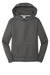 Port & Company PC590YH Youth Dry Zone Performance Moisture Wicking Fleece Hooded Sweatshirt Hoodie w/ Pouch Pocket Charcoal Grey Flat Front