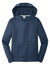 Port & Company PC590YH Youth Dry Zone Performance Moisture Wicking Fleece Hooded Sweatshirt Hoodie w/ Pouch Pocket Deep Navy Blue Flat Front