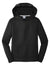 Port & Company PC590YH Youth Dry Zone Performance Moisture Wicking Fleece Hooded Sweatshirt Hoodie w/ Pouch Pocket Jet Black Flat Front