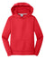 Port & Company PC590YH Youth Dry Zone Performance Moisture Wicking Fleece Hooded Sweatshirt Hoodie w/ Pouch Pocket Red Flat Front